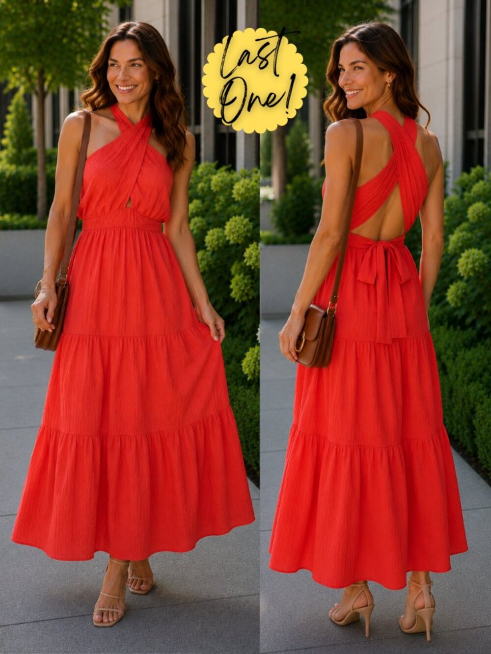 Braelyn Cross Front Halter Maxi Dress